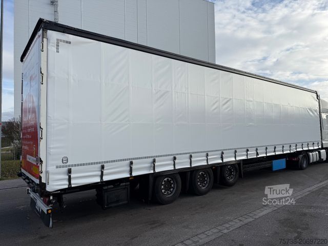 Auflieger mit Pritsche & Plane SCHMITZ CARGOBULL SCS24 MEGATRAILER/LUFT-LIFT/Hubdach/3-Achsen