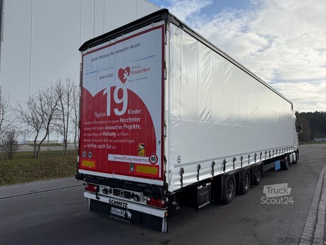 Auflieger mit Pritsche & Plane SCHMITZ CARGOBULL SCS24 MEGATRAILER/LUFT-LIFT/Hubdach/3-Achsen