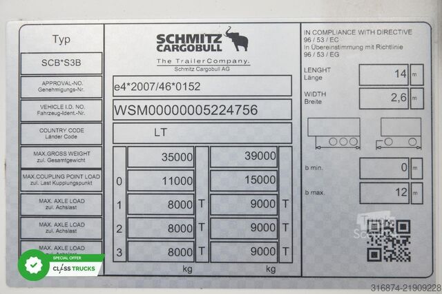 Kühlauflieger SCHMITZ CARGOBULL SKO FP 60 ThermoKing SLXi 300