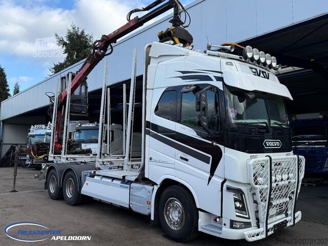 Транспортер для перевезення лісоматеріалів Volvo FH 650 6x4, FTG V1000X.81 Houtkraan