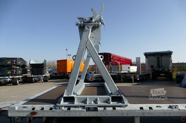 Remorque MÜLLER-MITTELTAL 3-achs Plateu Anhänger, mit 3 Kabelböcken