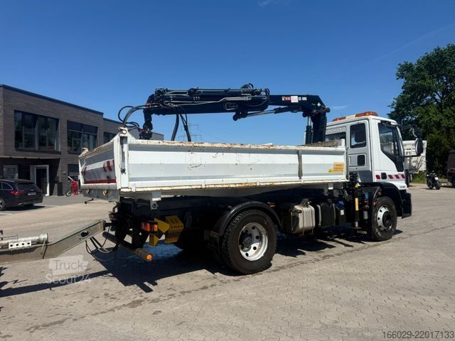 Tre-sidet tipbil IVECO 140E250 Kipper mit HIAB Kran möglich mitAnhänger