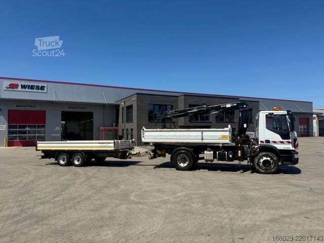 Tipvogn IVECO 140E250 Kipper mit HIAB Kran möglich mitAnhänger