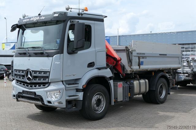 Třístranný sklápěč MERCEDES-BENZ 1835 K Arocs 4x2, Palfinger PK 12002, Funk,Klima