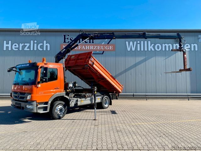 Camión volquete trilateral MERCEDES-BENZ Atego 1218 K HIAB 077 BS-2*Funkbedienung*2xAHK