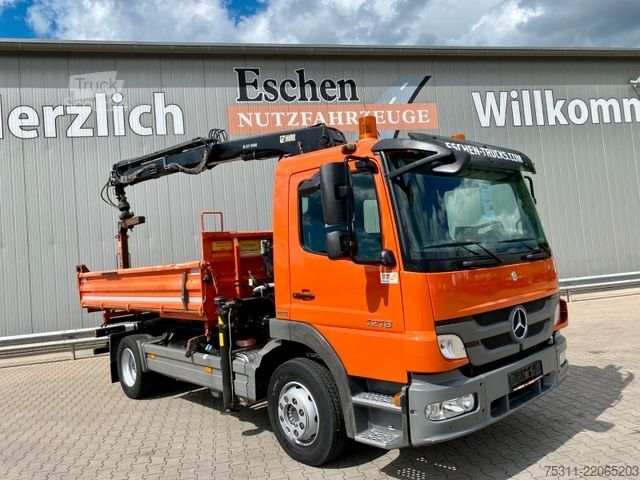 Camión volquete trilateral MERCEDES-BENZ Atego 1218 K HIAB 077 BS-2*Funkbedienung*2xAHK