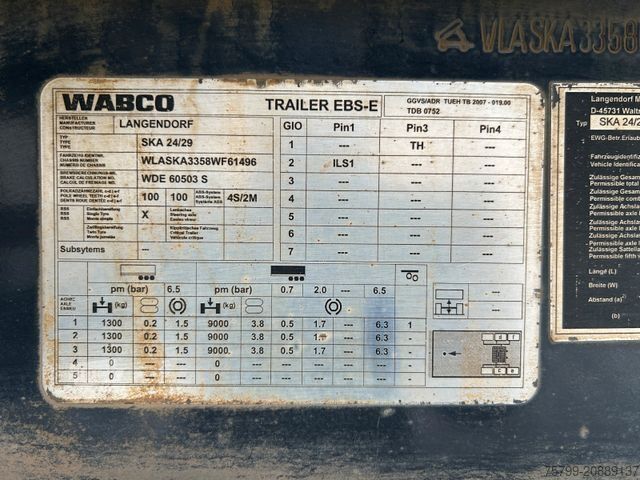 Semirimorchio ribaltabile LANGENDORF ALU Kipp-Auflieger mit 3 Achsen ca. 28m³