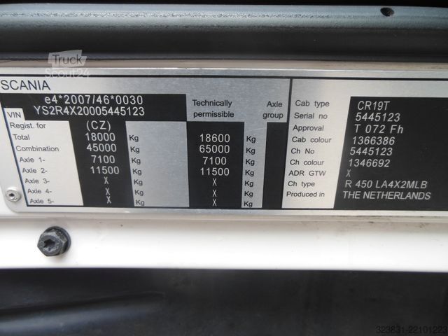 Standardowy ciągnik siodłowy SCANIA R450, RETARDER, STANDKLIMA, VOLL LUFT, OHNE EGR!