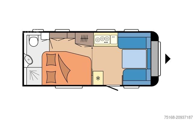 Husvagn HOBBY Excellent 495 WFB Modell 2025 / 1800 Kg Achse