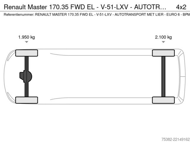Autotransporter varevogn Renault Master 170.35 FWD EL - V-51-LXV - AUTOTRANSPORT...