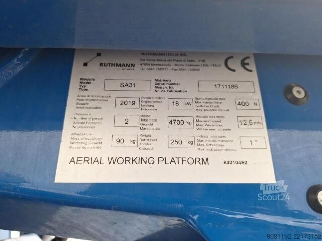 Platforma de ridicare Bluelift SA31