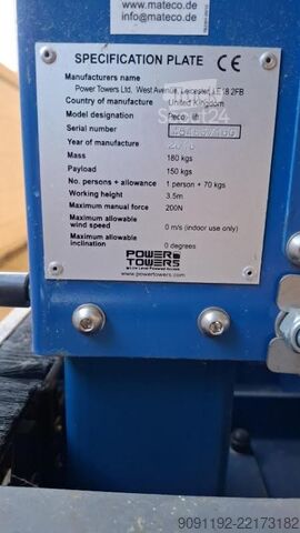 Plate-forme de levage Power TOWERS PECOLIFT