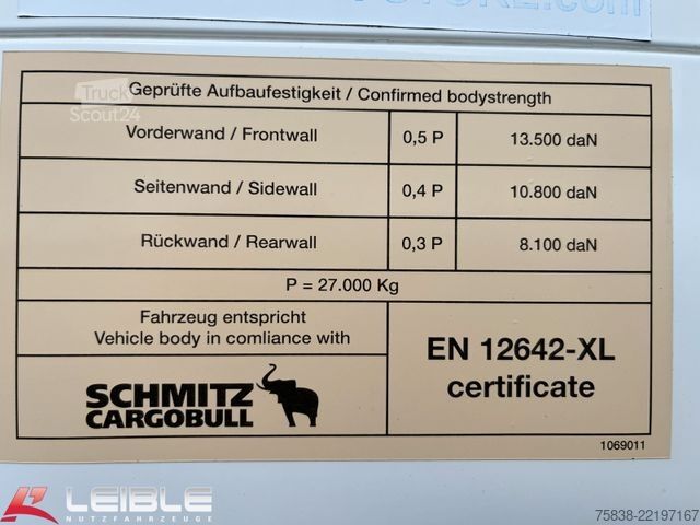 Semi-remorque bâchée SCHMITZ CARGOBULL SCS 24XLight*RSAB*Zertifikat Code XL*Getränke*