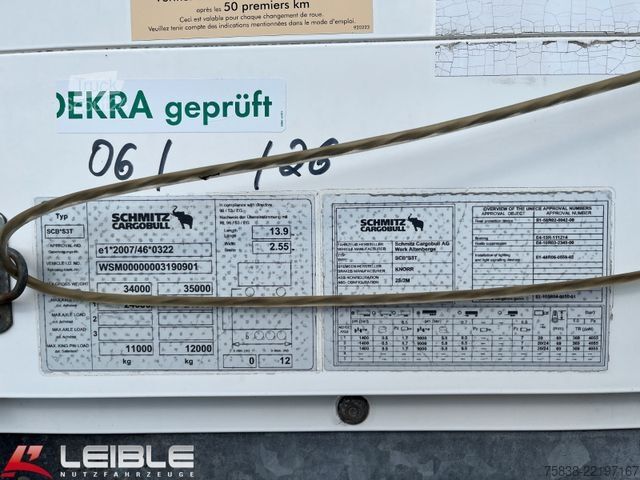 Semi-remorque bâchée SCHMITZ CARGOBULL SCS 24XLight*RSAB*Zertifikat Code XL*Getränke*
