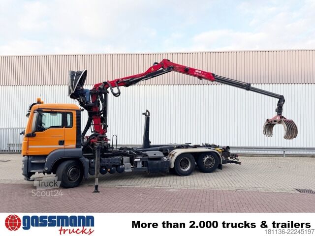 Abrollkipper MAN TGS 26.400 6x2-4 BL, Kran, Motorabtrieb,