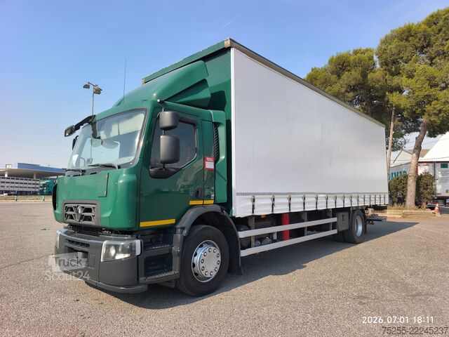 Autocarro con pianale e telone RENAULT 18.280 D WIDE