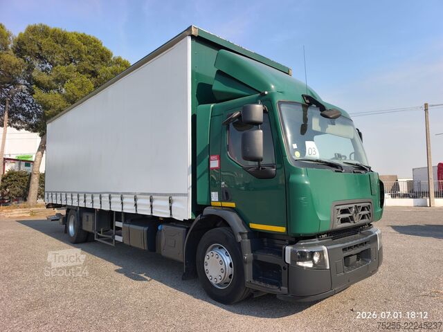 Autocarro con pianale e telone RENAULT 18.280 D WIDE