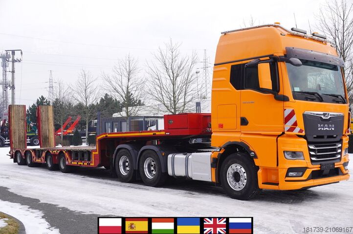 Ciągnik & naczepa niskopodwoziowa MAN TGX 33.580 6×4 tractor unit + trailer