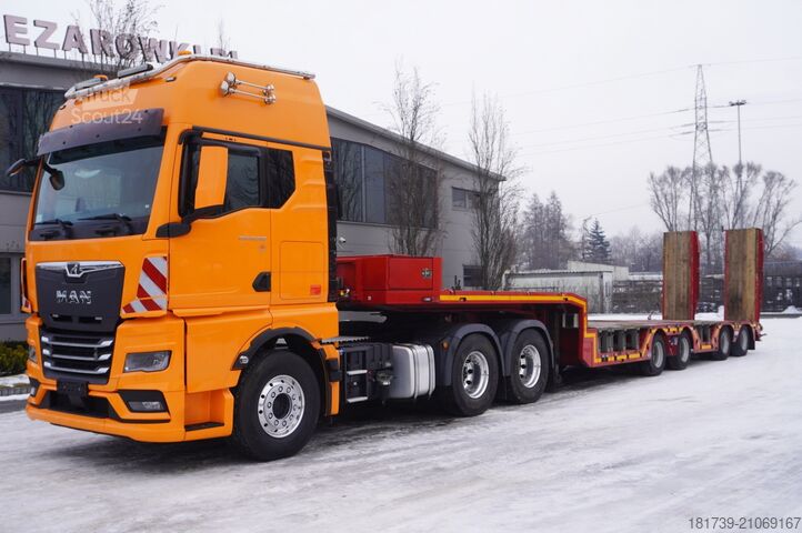 Ciągnik & naczepa niskopodwoziowa MAN TGX 33.580 6×4 tractor unit + trailer