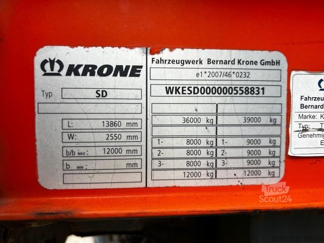 Open semitrailer KRONE SD