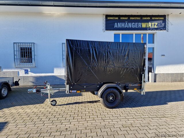 автомобилен ремарке Saris DV 135 mit Hochplane black  hochwertig gebremst direkt von ANHÄNGERWIRTZ online