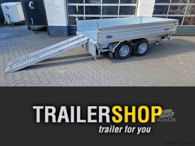مقطورة قلابة ثلاثية الاتجاهات Saris SKS HDS Stahlkipper 3to Rampen Stützen