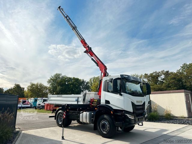 Tipper truck IVECO X -WAY AD 200 4x2 Kran 19m FUNK Meiller Kipper
