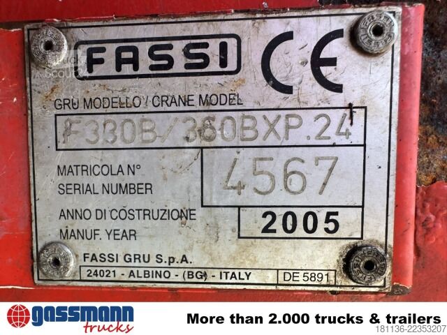 Lastbilsmonterad kran Fassi F360BXP.24, Funk