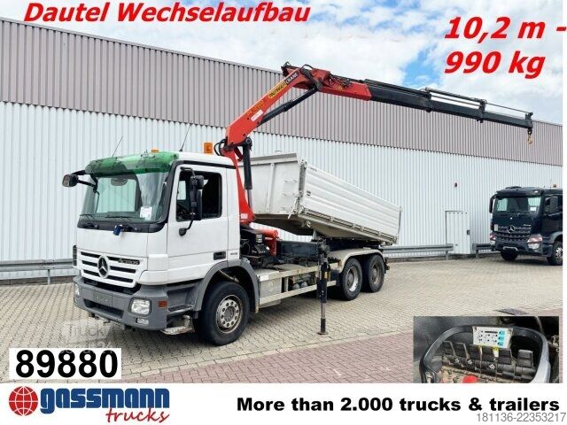 Kipper LKW Mercedes-Benz Actros 2644 LK 6x4, Dautel Wechselsystem, Kran