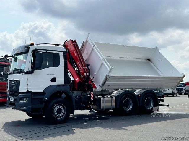 3-sided tipper MAN TGS 26.480 6x4 Krankipper Fassi F195.A.2.24