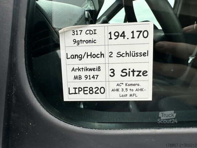 Dodávka s vysokou střechou Mercedes-Benz Sprinter 317 CDI RWD L2 3,5 to AHK Last