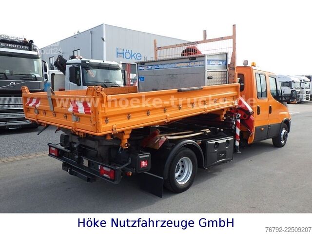 Furgone ribaltabile a tre lati IVECO 70 C 18 DoKa/Kipper/Palfinger Kran/Greifer/2xAHK