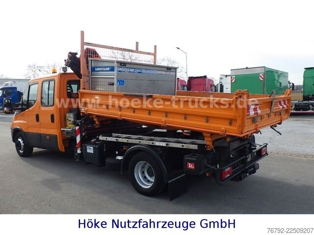Furgone ribaltabile a tre lati IVECO 70 C 18 DoKa/Kipper/Palfinger Kran/Greifer/2xAHK