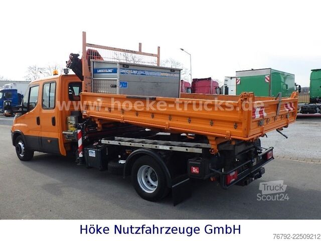Furgone ribaltabile IVECO 70 C 18 DoKa/Kipper/Palfinger Kran/Greifer/2xAHK