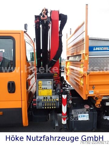 Furgone ribaltabile IVECO 70 C 18 DoKa/Kipper/Palfinger Kran/Greifer/2xAHK