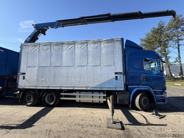 Schuifzeil Scania R450 6x2 PRITSCHE + KRAN FASSI F365 (4x) + RADI...