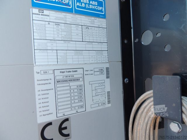 Atvira puspriekabė su tentu KÖGEL Tautliner (2 x)