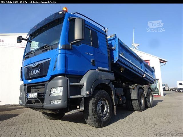 Pašizgāzējs kravas automašīna MAN TGS 26.500 6x4 BB L- Haus, Bordmatik links, Meil