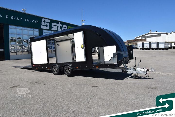 Ремарке за превоз на автомобили BRIAN JAMES TRAILERS Race Sport Seilwinde Zusatzrampen Solarpanele