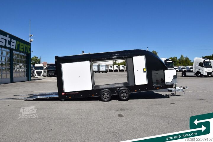 Ремарке за превоз на автомобили BRIAN JAMES TRAILERS Race Sport Seilwinde Zusatzrampen Solarpanele