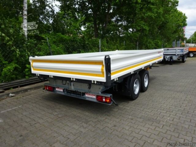 Kiepaanhangwagen Möslein TTD 11 Weiß  neuer Tandem 3- Seitenkipper Tieflader-- Neufahrzeug --