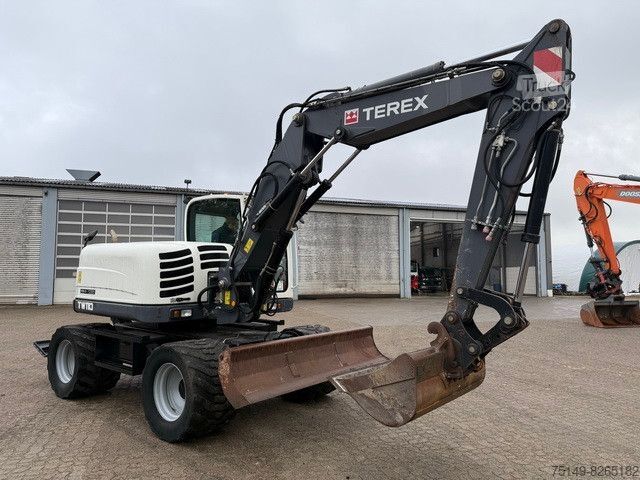 Mobile excavator TEREX TW 110, Schild, Pratzen, S.W.S, Knickausleger