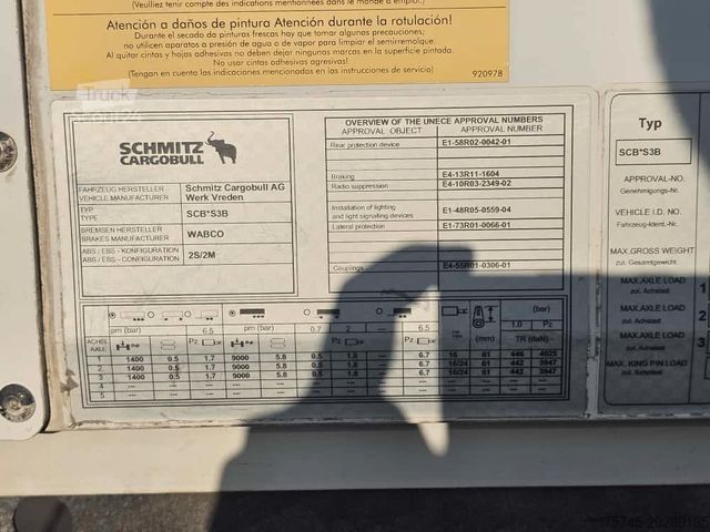 Skříňový návěs SCHMITZ CARGOBULL SCB S3B * LIFT * 2X PALETTENKASTEN *