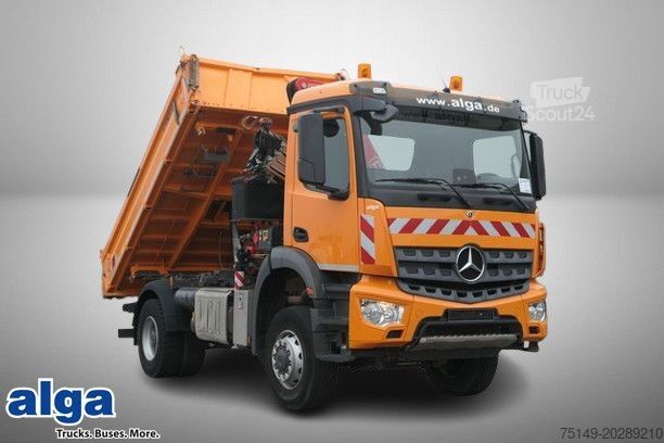 Trijų pusių savivartis sunkvežimis MERCEDES-BENZ 1835 AK Arocs  4x4, Meiller, Fassi F135AC, Funk
