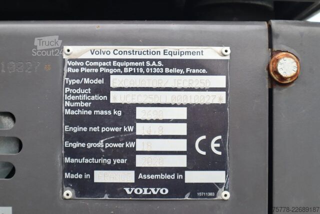 Mini-escavadora Volvo ECR25 ELECTRIC | JECR25D | TILTBUCKET | BUCKET ...