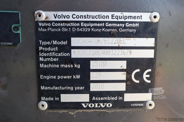 Tela-alustainen kaivinkone Volvo EC220EL | EC 220 EL | TILT ROTATOR | BUCKET