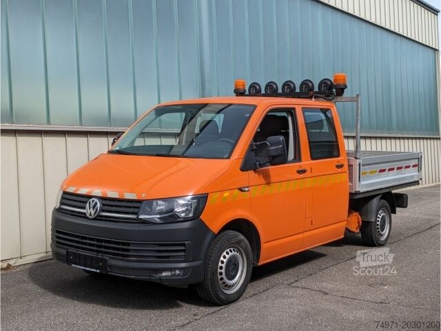 Lastbil med flak VW T6 Transporter Pritsche DoKa LR*AHK StndHzg 6Sit