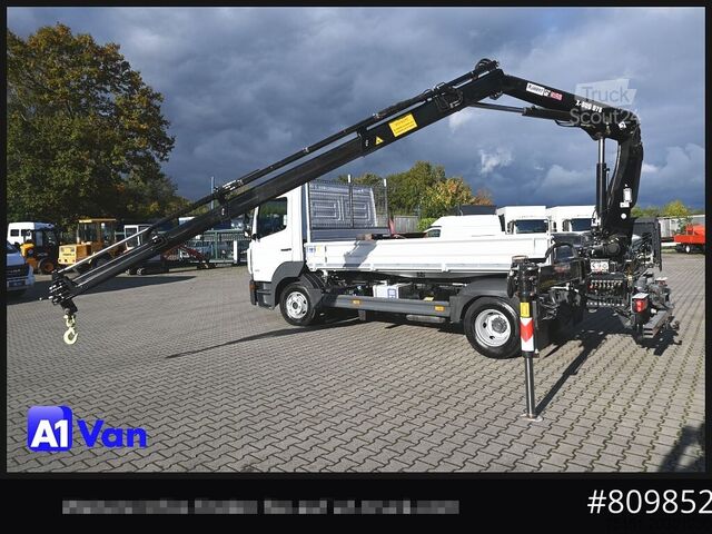 Kiepwagen bestelauto MERCEDES-BENZ Atego 816 Kipper Kran, Hiab, AHK, Klima
