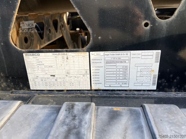 Containervervoer Kögel S24 / Tank Chassis / SAF + Disc