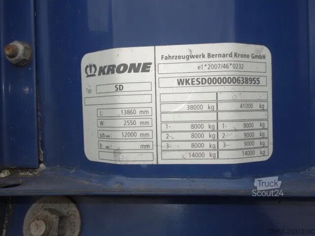 Liukuvat pressut Krone 3 assige schuifzeil,schuifdak DRUM BRAKE